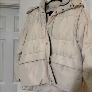 Zara Off-White Puffer Jacket